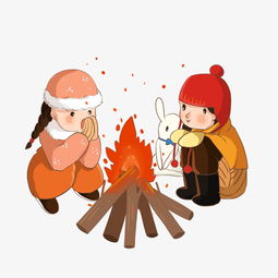 冬季用柴堆取暖的小女孩图片素材其他格式下载动漫人物大全