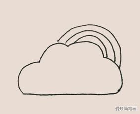 简笔画之彩虹云