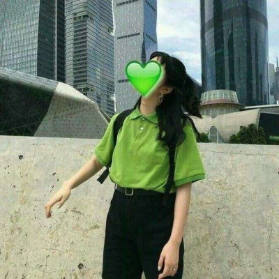 绿色的小清新女头qq头像青春校园小清新图片