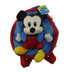 disney迪士尼可爱卡通学生用品毛绒书包米奇