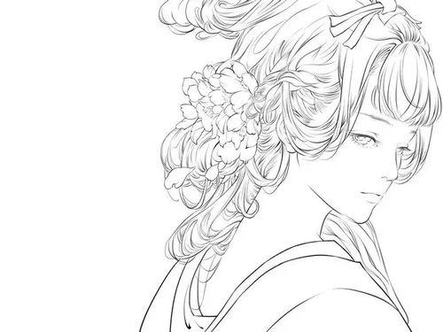 1000古风人物动作姿势插画临摹线稿,爆肝一年