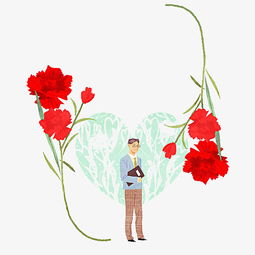 手绘红色的花素材图片免费下载高清png千库网图片编号8595102