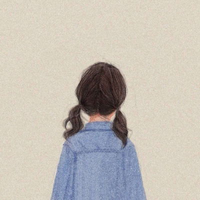 卡通背影头像唯美漂亮手绘画女生背影图片