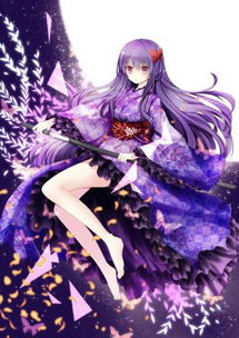 淡紫色动漫女孩