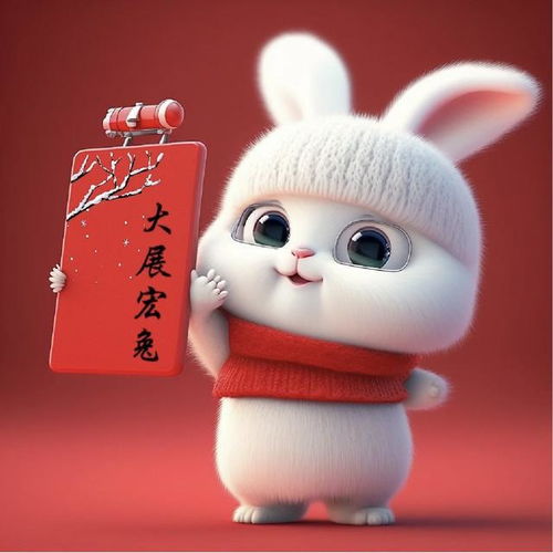 爆可爱的红红火火兔年3d兔子头像
