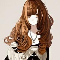 盘腿坐着的动画女孩头像