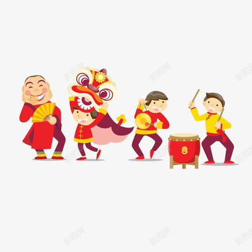 中国风卡通新年装饰高清素材设计图片页面网页平面电商创意素材png素材舞狮素材