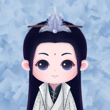 卡通戴眼镜的短发女孩