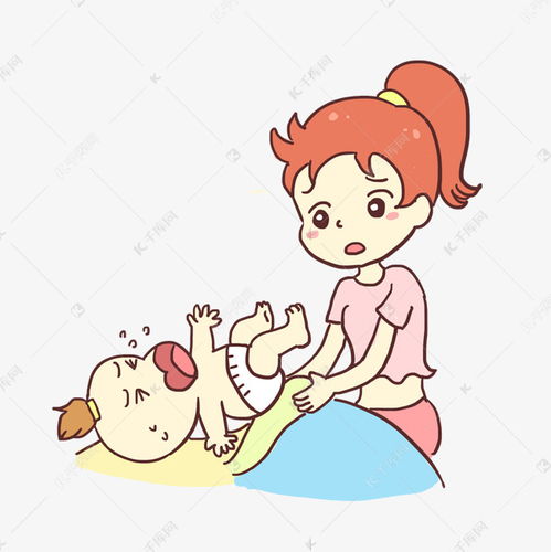 妈妈换纸尿裤宝宝手绘卡通元素素材图片免费下载千库网