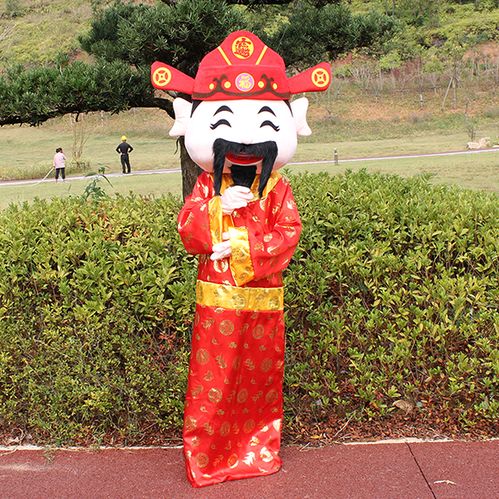财神爷卡通人偶服装财神人穿行走玩偶服活动宣传服发传单表演服