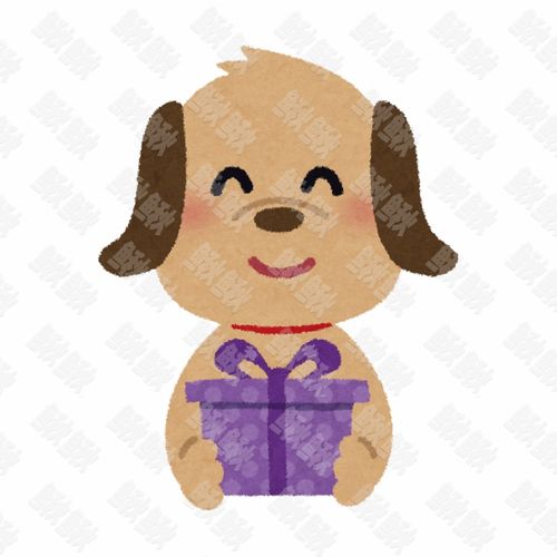 拿着礼物的小狗狗猫咪小猫手绘卡通插画手绘png儿童插画免扣素材1阿猫阿狗