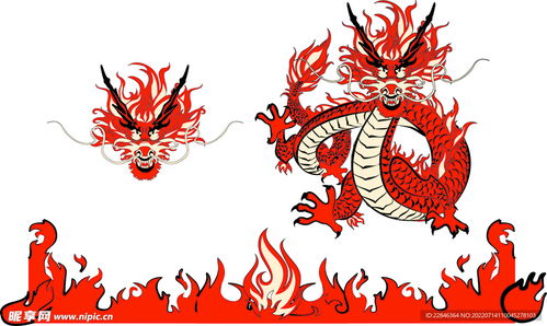 卡通神龙手绘插画设计图风景漫画