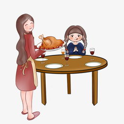 妈妈端着火鸡准备过感恩节之感恩节系列四图片素材其他格式下载动漫人物大全