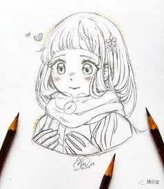 一组清新感爆棚的少女漫画铅笔线稿,干干净净的好喜欢